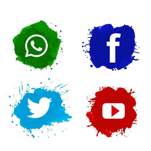 Vacker social media icon set design vektor