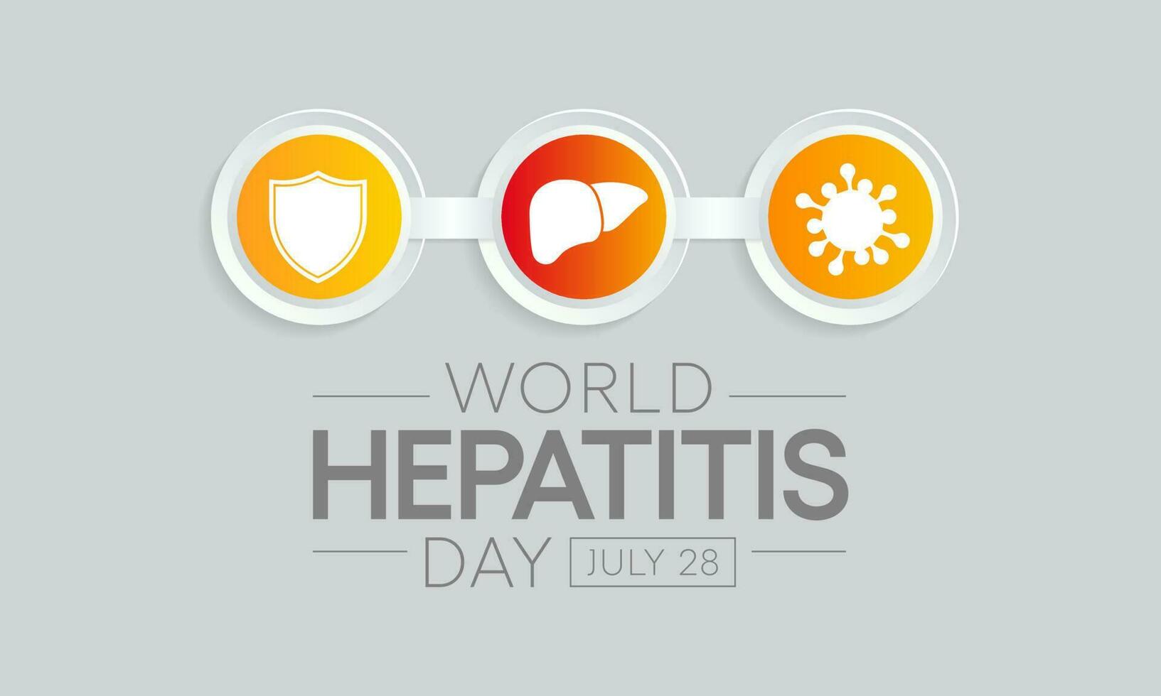 Welt Hepatitis Tag ist beobachtete jeder Jahr auf Juli 28, wann das Leber ist entzündet oder beschädigt, es ist Funktion können Sein betroffen und sicher medizinisch Bedingungen können Ursache Hepatitis. Vektor Illustration