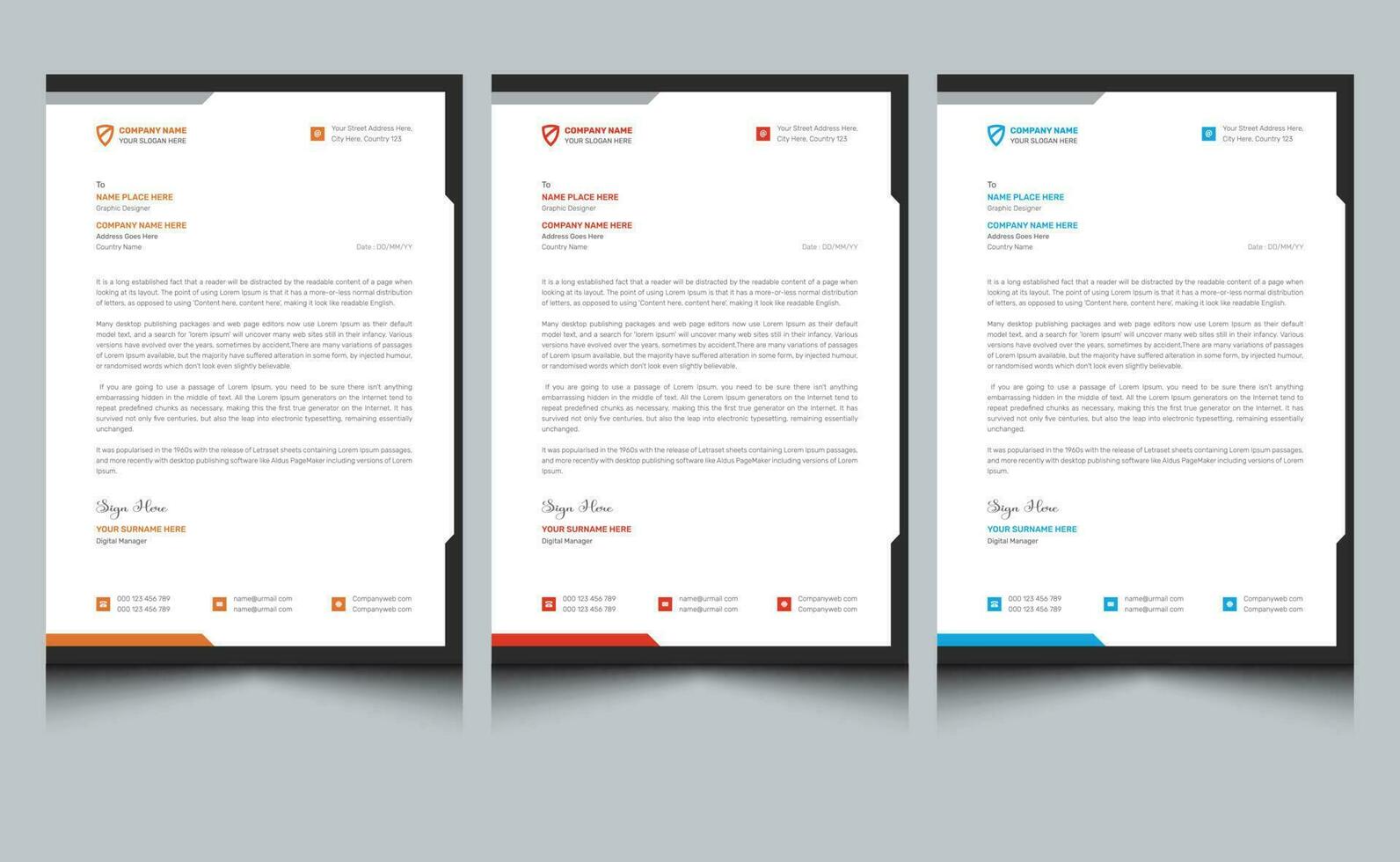 elegant enkel abstrakt modern kreativ företags- företag professionell företag brev mall design. vektor