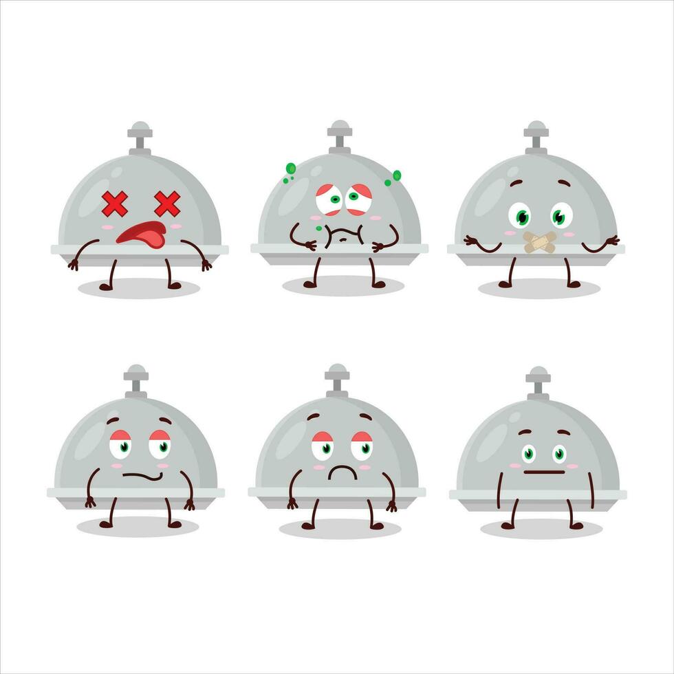 silver- cloche tecknad serie karaktär med nej uttryck vektor