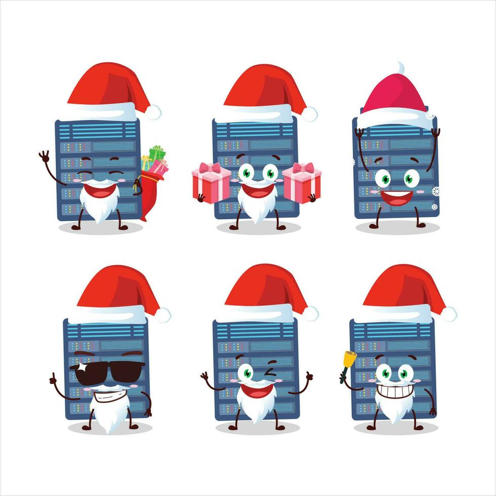 Santa claus Emoticons mit Server Wolke Karikatur Charakter vektor
