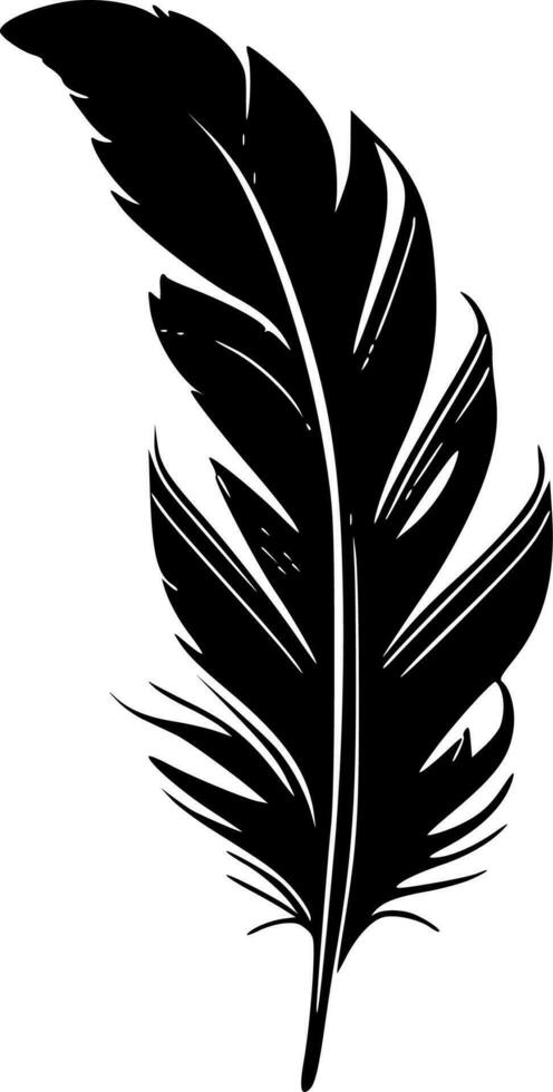 fjädrar, svart och vit vektor illustration