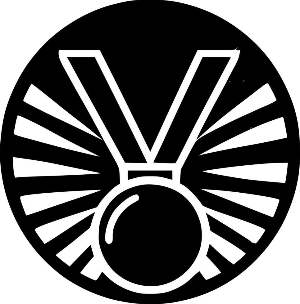 medalj - minimalistisk och platt logotyp - vektor illustration