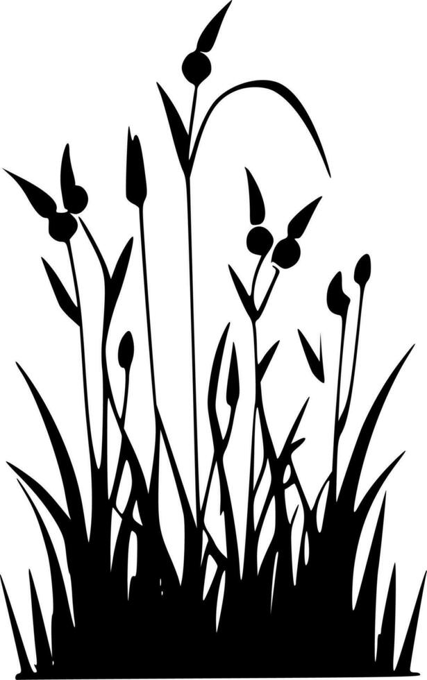 gräs - minimalistisk och platt logotyp - vektor illustration