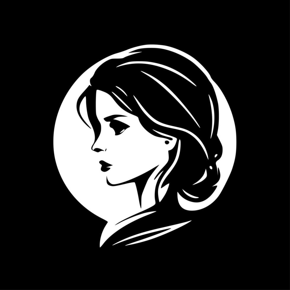 kvinnor, minimalistisk och enkel silhuett - vektor illustration
