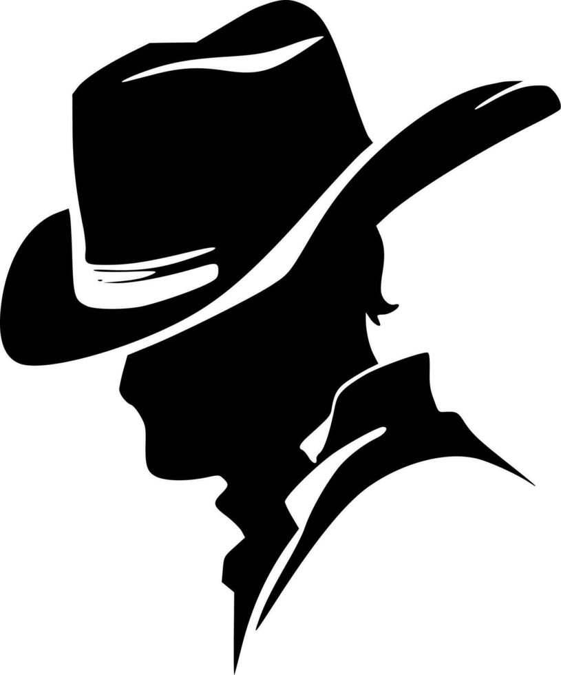 cowboy - minimalistisk och platt logotyp - vektor illustration