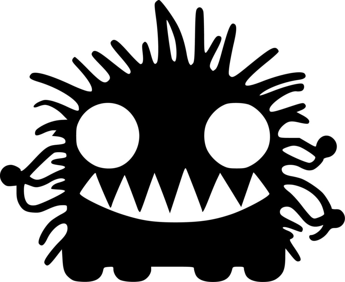 Monster- - - minimalistisch und eben Logo - - Vektor Illustration