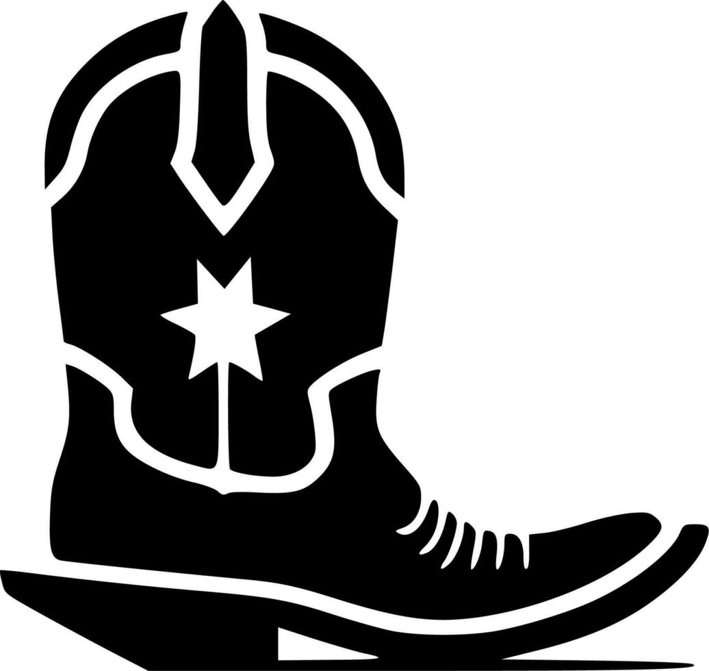 Cowboy Stiefel - - minimalistisch und eben Logo - - Vektor Illustration