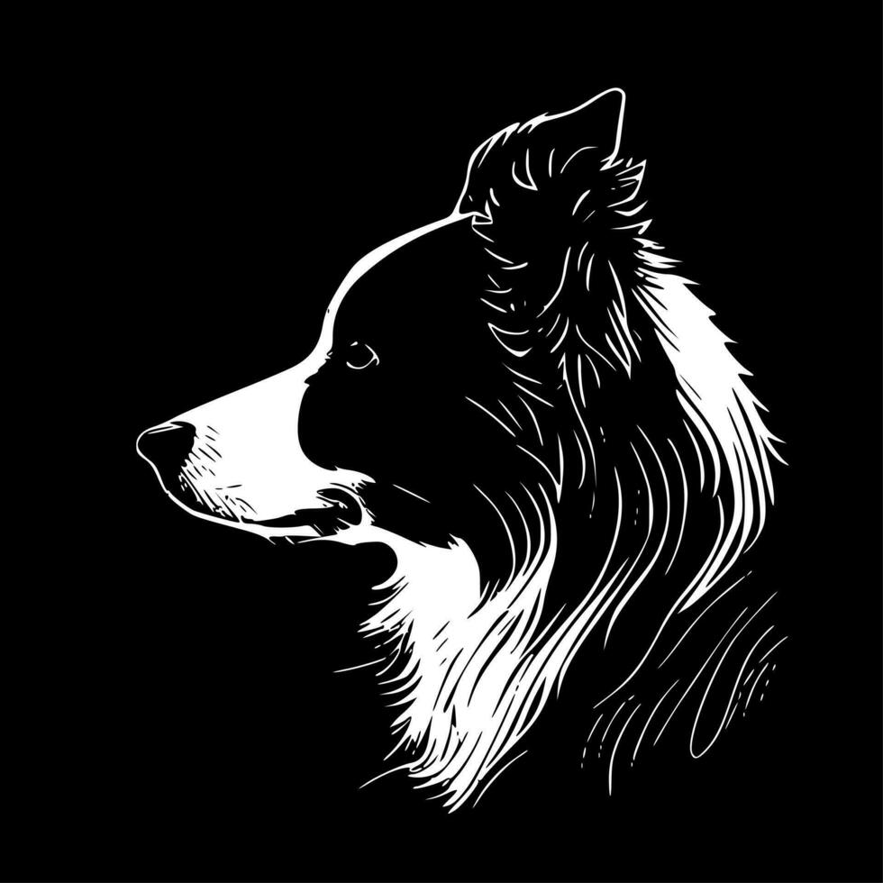 gräns collie - minimalistisk och platt logotyp - vektor illustration