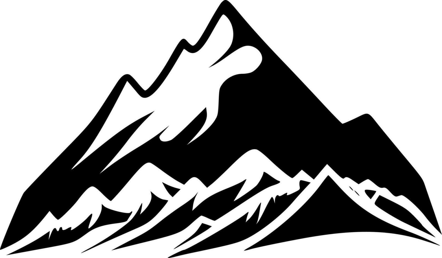 Berge - - schwarz und Weiß isoliert Symbol - - Vektor Illustration