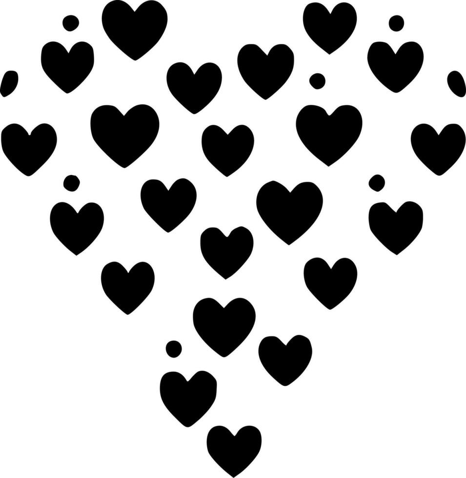 hjärtan, minimalistisk och enkel silhuett - vektor illustration