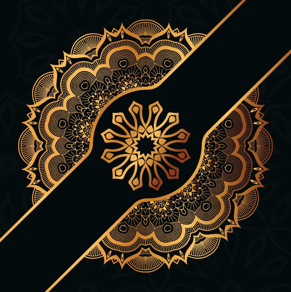 Luxus Zier Mandala Design Hintergrund in Goldfarbe vektor