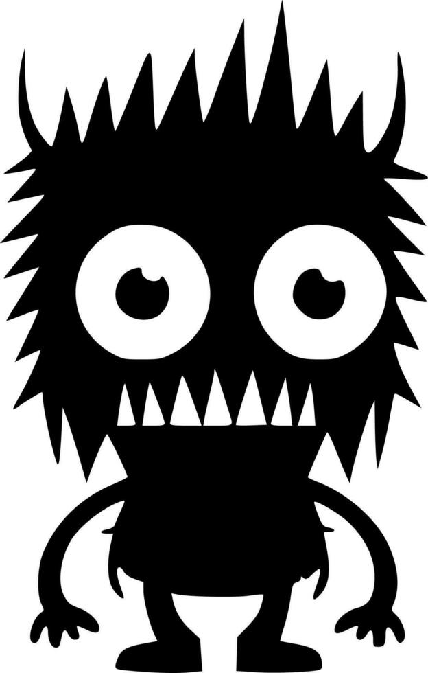 Monster- - - schwarz und Weiß isoliert Symbol - - Vektor Illustration