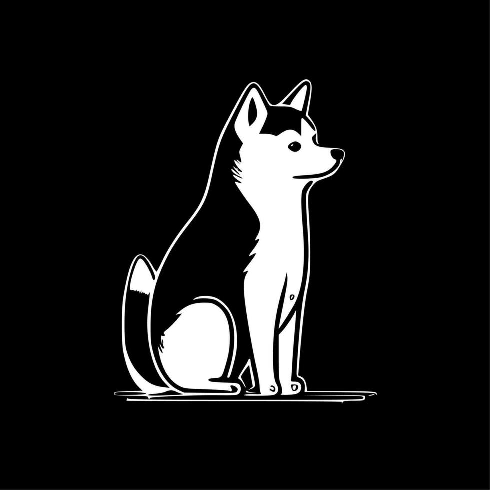 Shiba - - minimalistisch und eben Logo - - Vektor Illustration