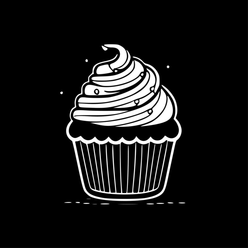 Cupcake - - minimalistisch und eben Logo - - Vektor Illustration