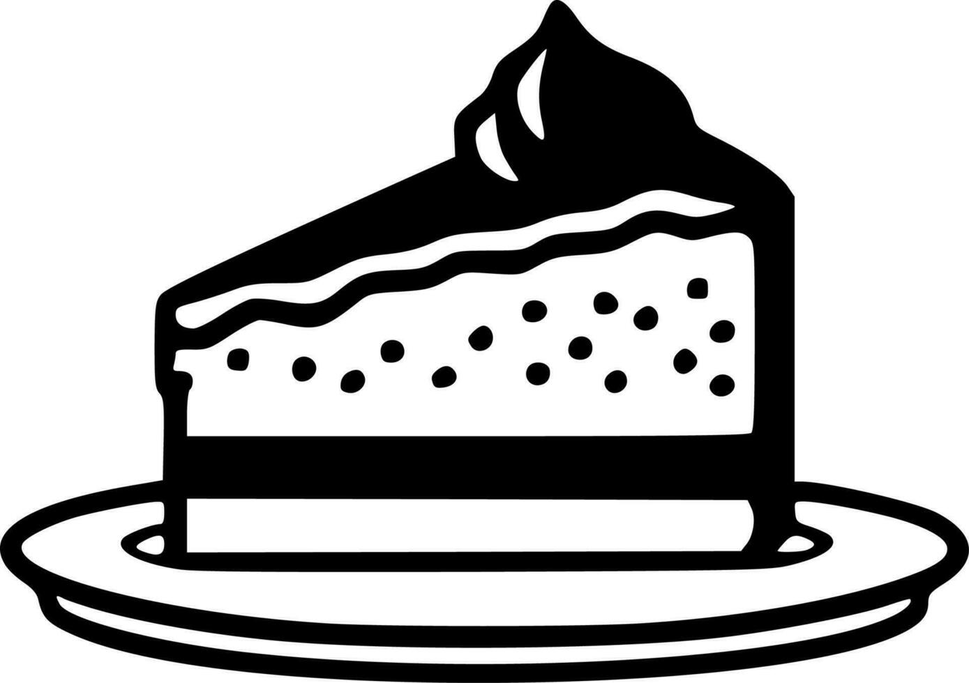 Kuchen - - schwarz und Weiß isoliert Symbol - - Vektor Illustration