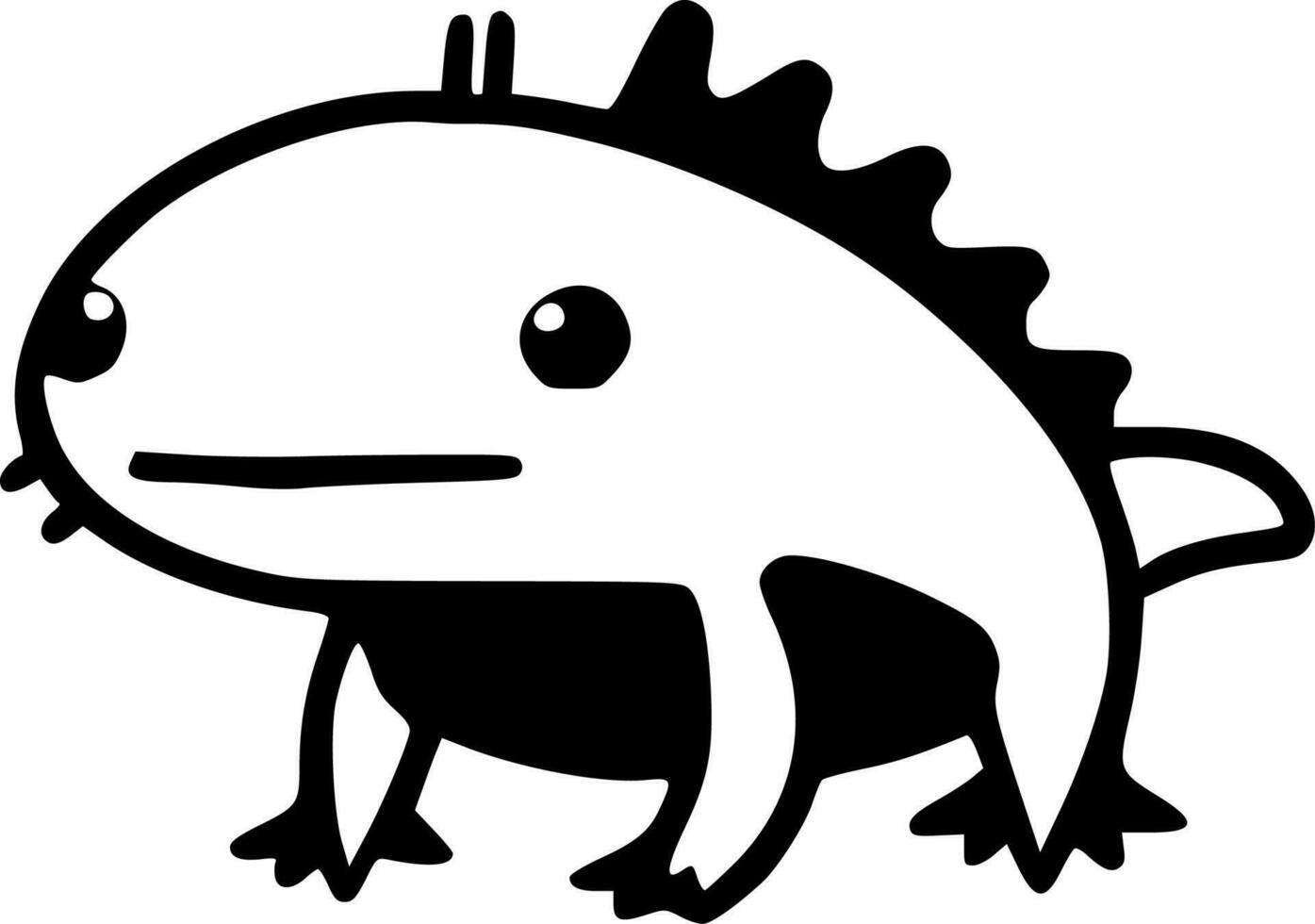 Axolotl, schwarz und Weiß Vektor Illustration