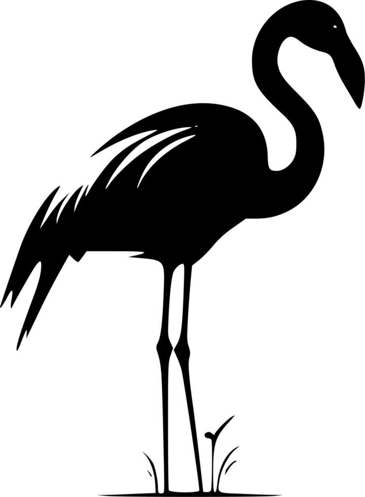 flamingo, minimalistisk och enkel silhuett - vektor illustration