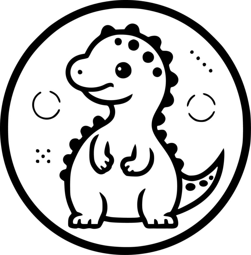 Dinosaurier - - schwarz und Weiß isoliert Symbol - - Vektor Illustration