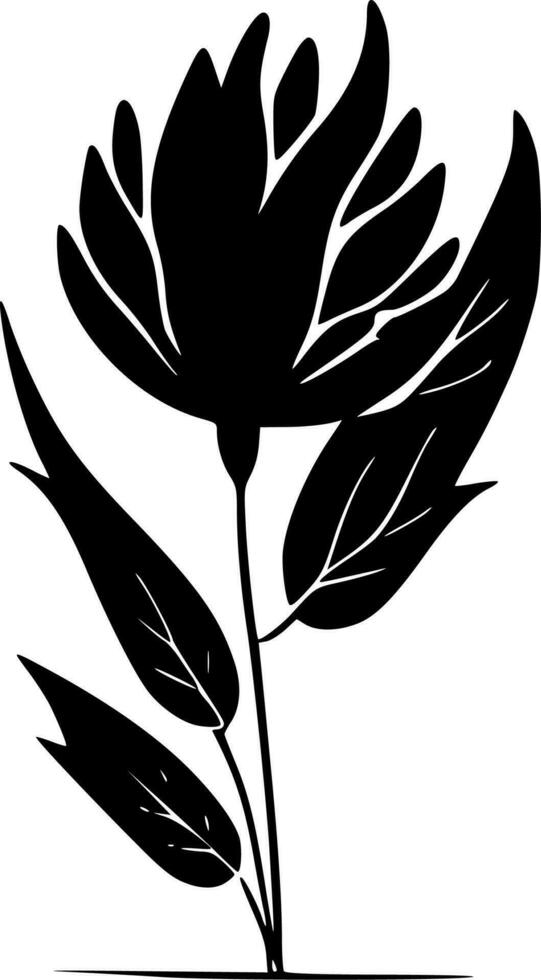 Blume - - minimalistisch und eben Logo - - Vektor Illustration