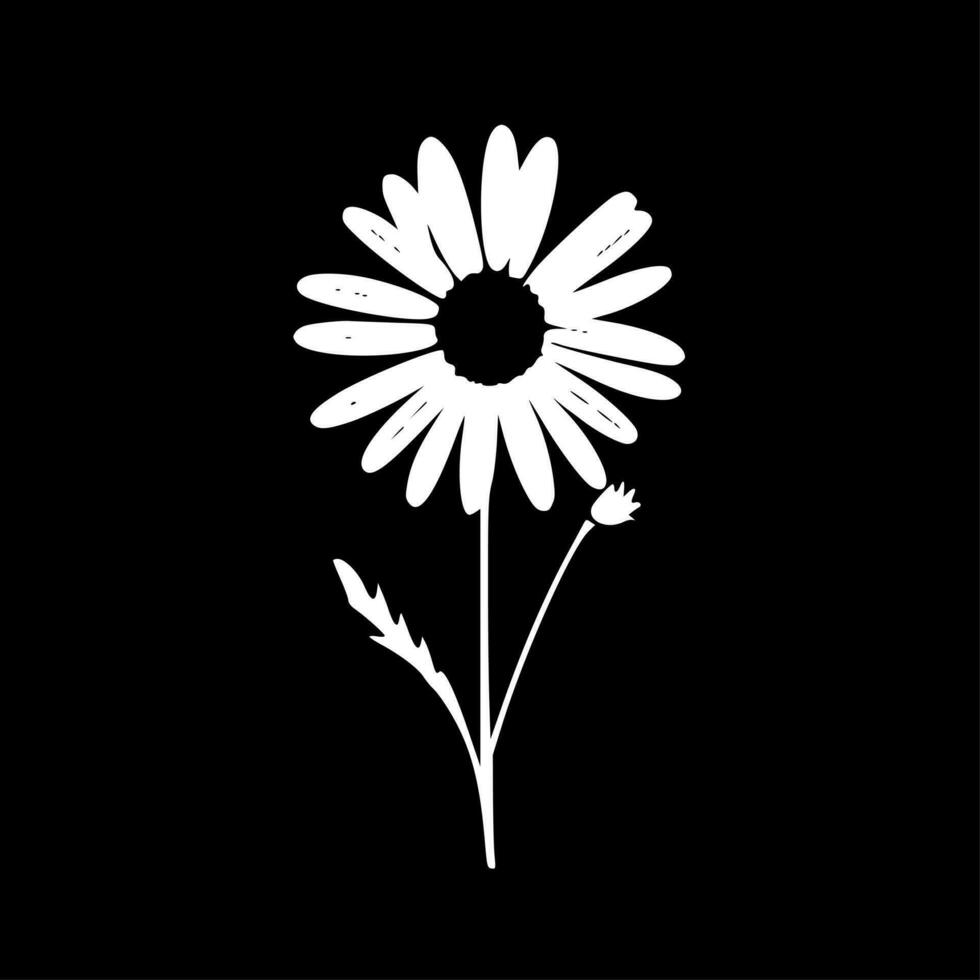 Gänseblümchen - - schwarz und Weiß isoliert Symbol - - Vektor Illustration