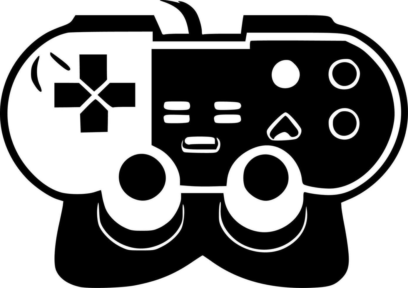 gamer - svart och vit isolerat ikon - vektor illustration