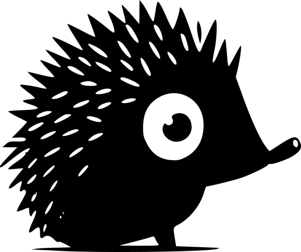 Igel - - schwarz und Weiß isoliert Symbol - - Vektor Illustration