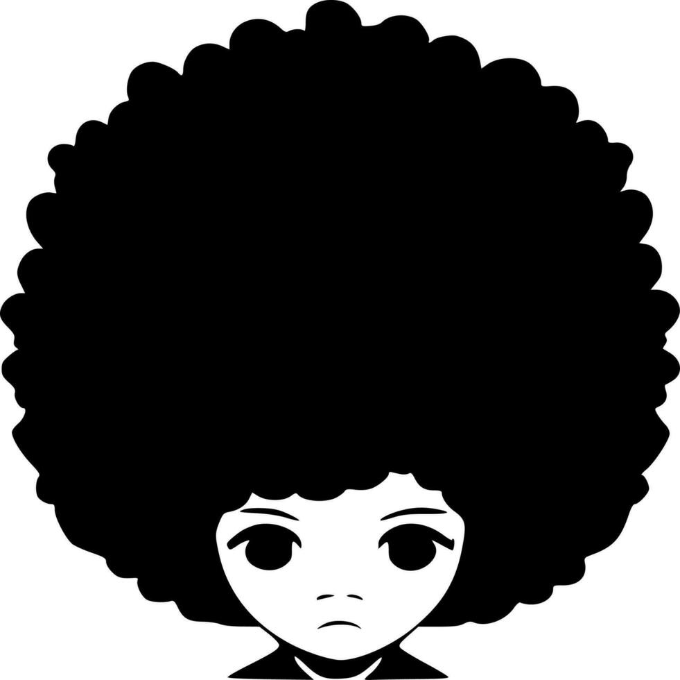 afro - - minimalistisch und eben Logo - - Vektor Illustration