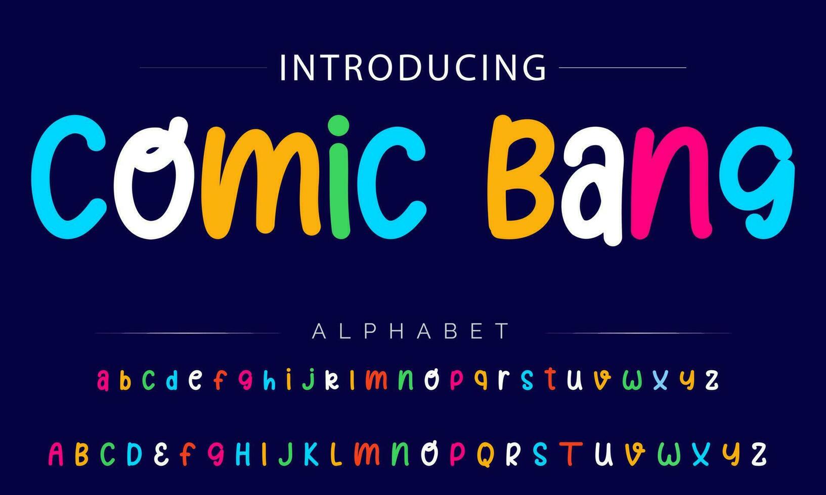 funky bunt Karikatur Schriftart Typ. Vektor Alphabet