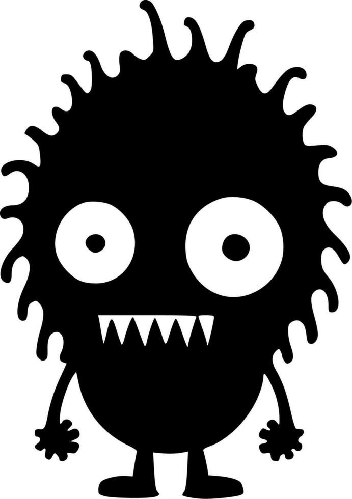 Monster- - - schwarz und Weiß isoliert Symbol - - Vektor Illustration