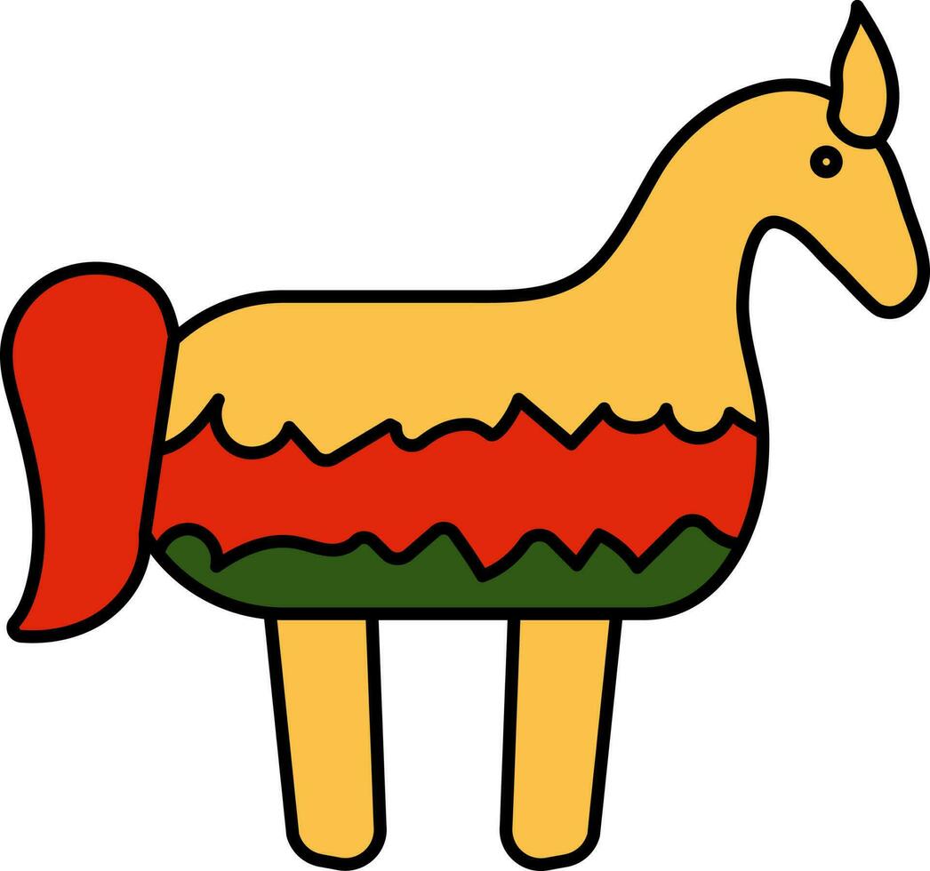 Pinata Pferd oder Esel bunt Symbol. vektor