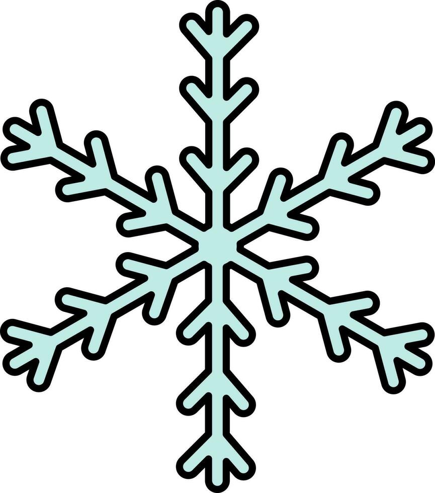 blå snöflinga ikon eller symbol i platt stil. vektor