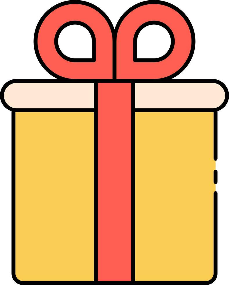 isolerat röd och gul gåva låda ikon i platt stil. vektor