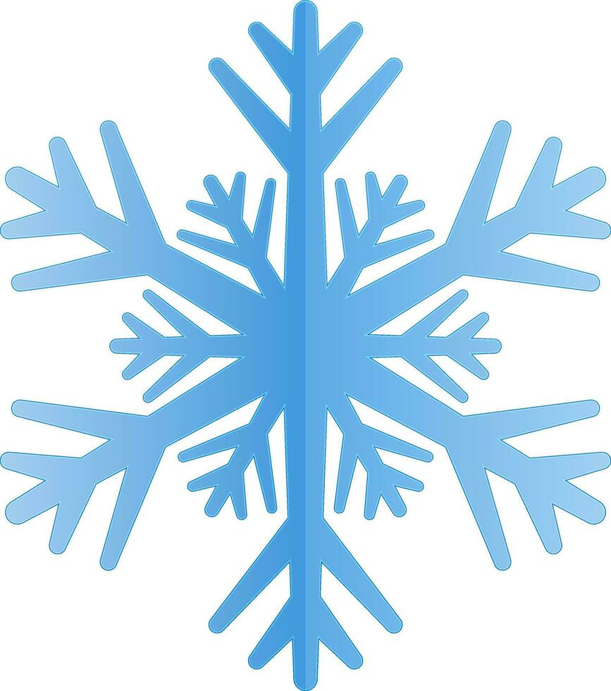 Blau Schneeflocke Symbol oder Symbol im Aufkleber Stil. vektor