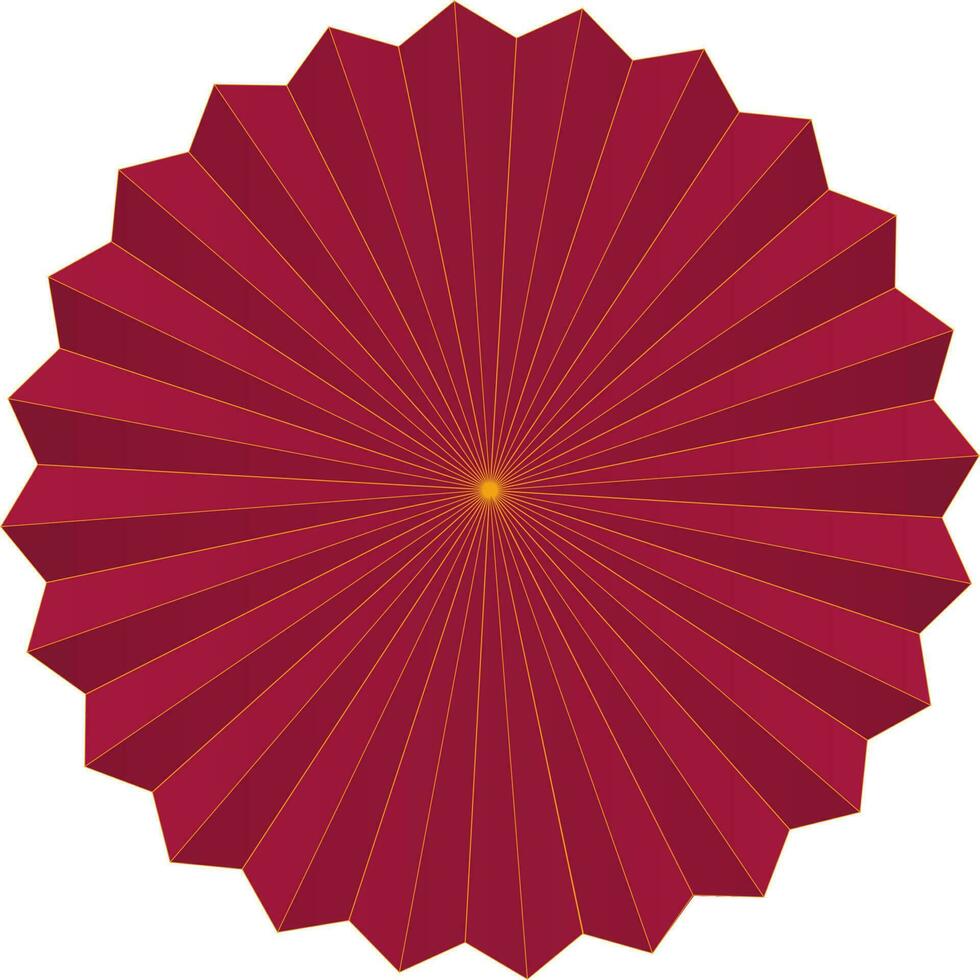 isolerat vikbar papper blomma ikon i röd Färg. vektor