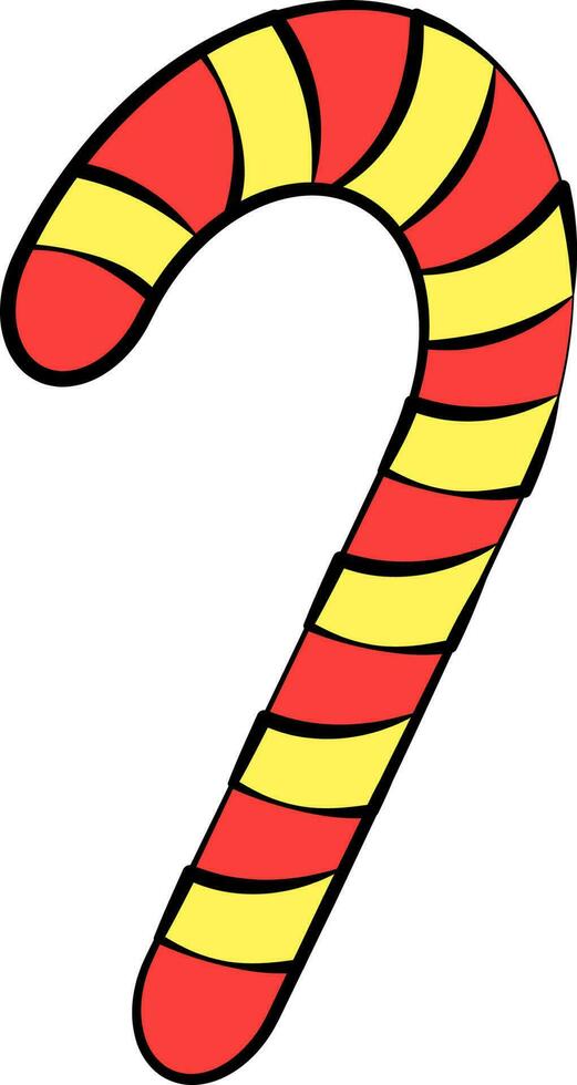 illustration av godis pinne ikon i röd och gul Färg. vektor