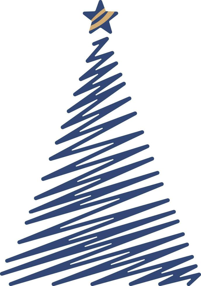 zick Zack Weihnachten Baum Symbol im Blau Farbe. vektor