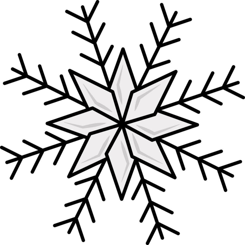Illustration von eben Stil Schneeflocke Symbol. vektor