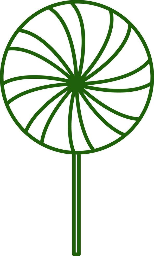 isoliert Spiral- Lutscher Symbol im Grün Umriss. vektor