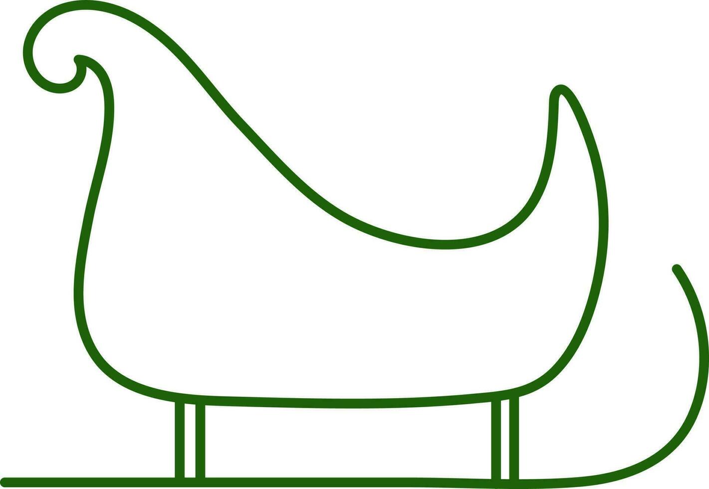 Grün und Weiß Illustration von Schlitten Symbol. vektor