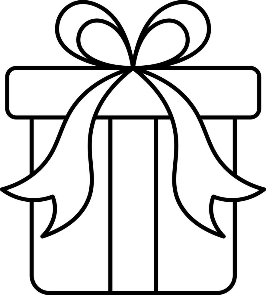 isoliert Geschenk Box Symbol im schwarz Umriss. vektor