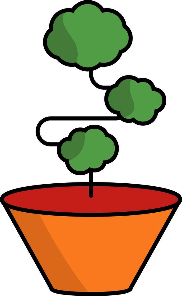 bonsai växt vas ikon i platt stil. vektor