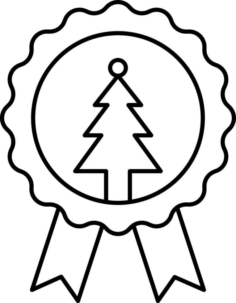 Weihnachten Abzeichen Band Symbol im schwarz Umriss. vektor