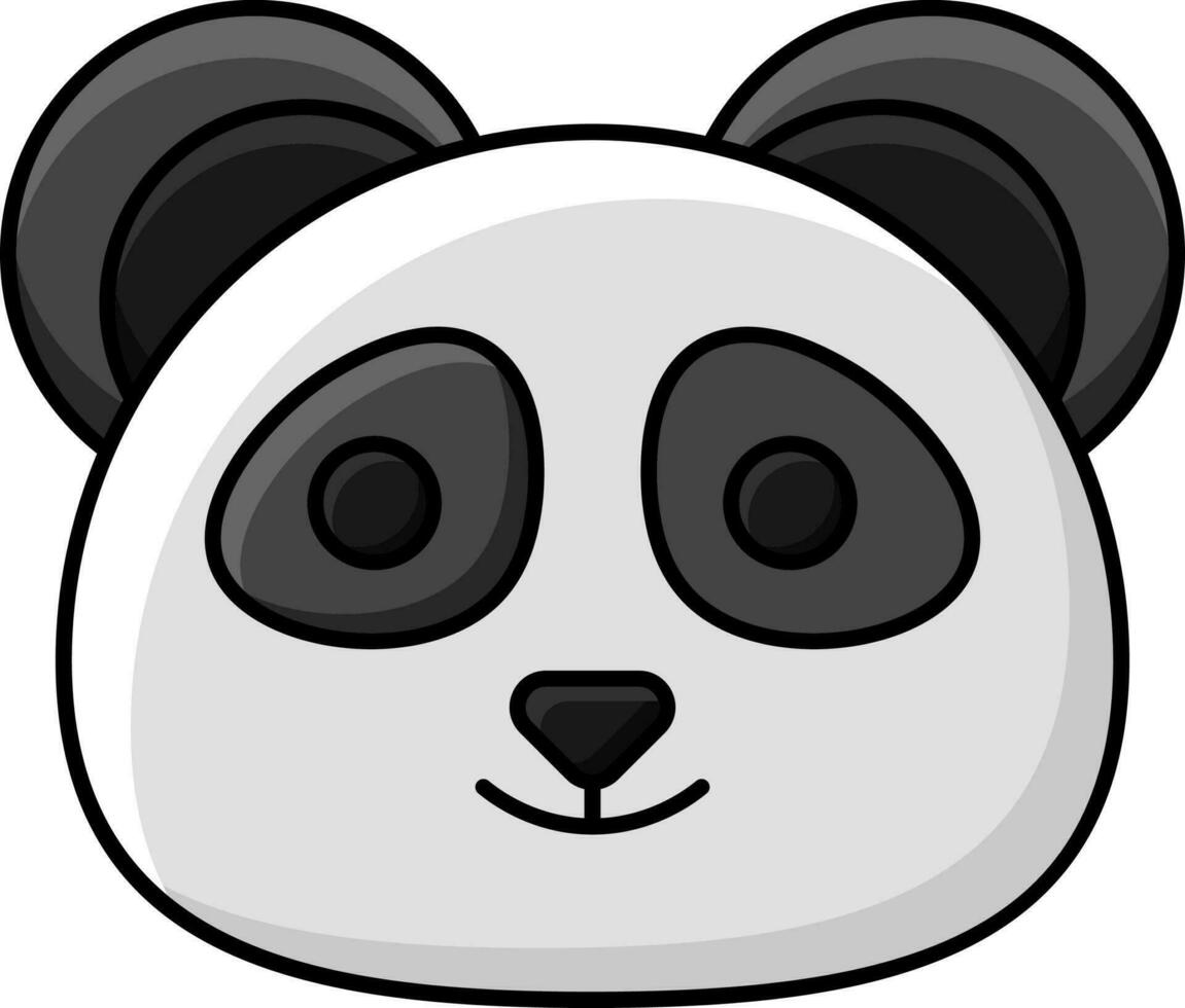 isolerat söt panda ansikte ikon platt stil. vektor
