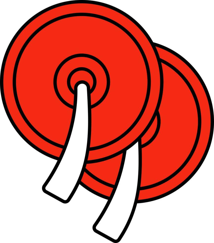 rot und Weiß Becken Symbol im eben Stil. vektor