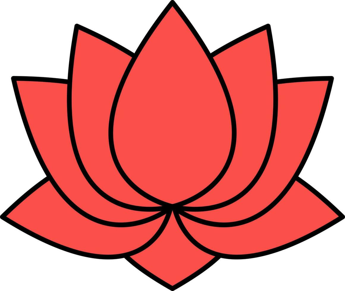 röd lotus blomma platt ikon eller symbol. vektor