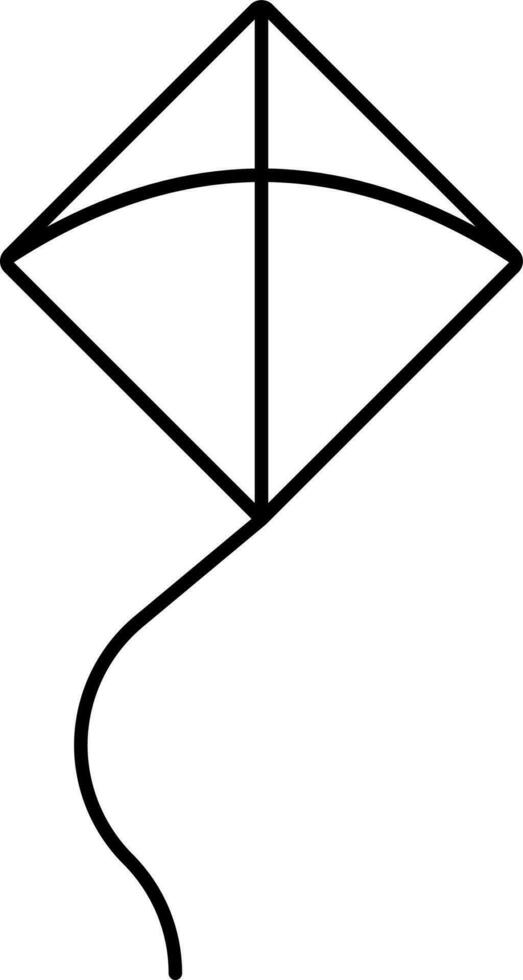 schwarz linear Stil fliegen Drachen Symbol oder Symbol. vektor