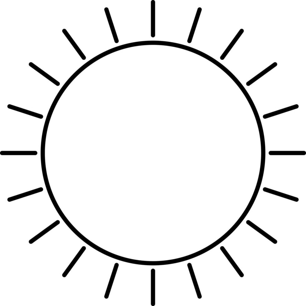 svart linjär stil Sol ikon eller symbol. vektor