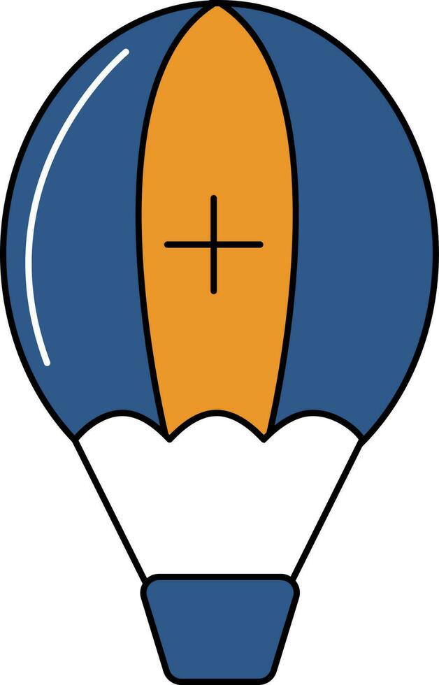 medizinisch Fallschirm Symbol im Blau und Orange Farbe. vektor