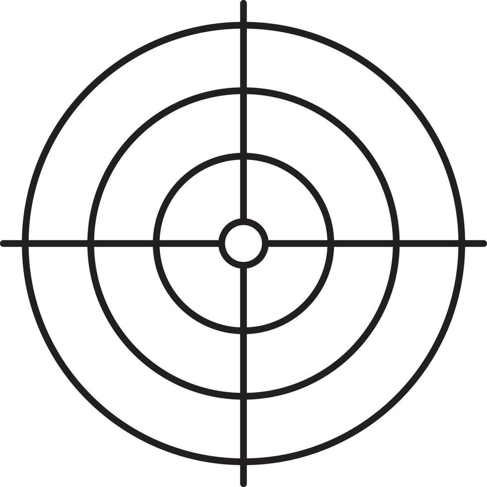 schwarz dünn Linie Kunst von Radar Symbol oder Symbol. vektor